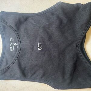 SET Active Black Sports Bra Size Large Black